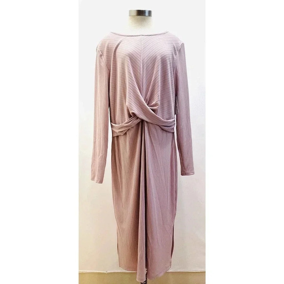 NWT NINE WEST Women Long Sleeve Pullover Round Neck Purple Maxi Dress Size XXL - Picture 1 of 14
